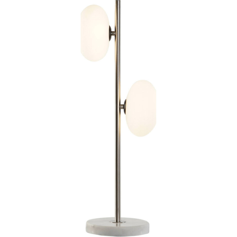Lampe de table ronde en marbre et verre Moderno