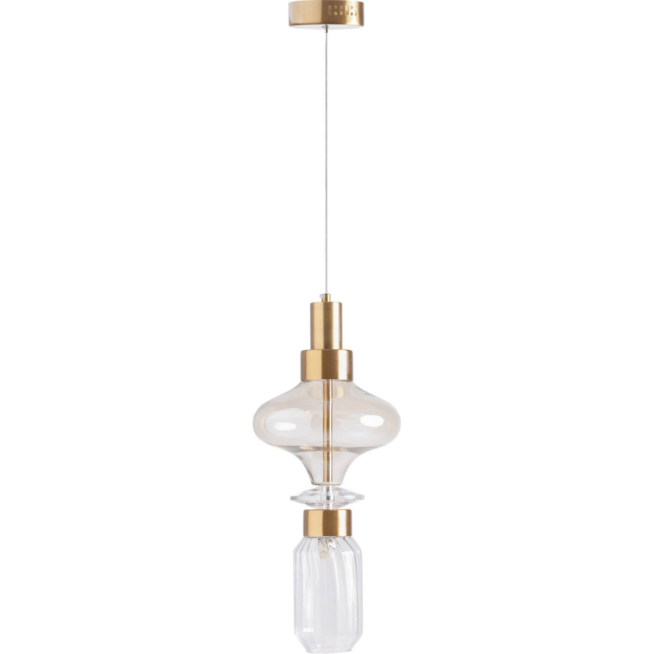 Suspension art déco en cristal fumé