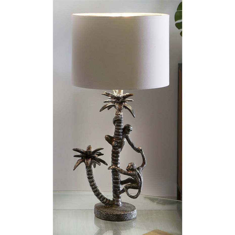 Lampe de table ronde en résine avec abat-jour