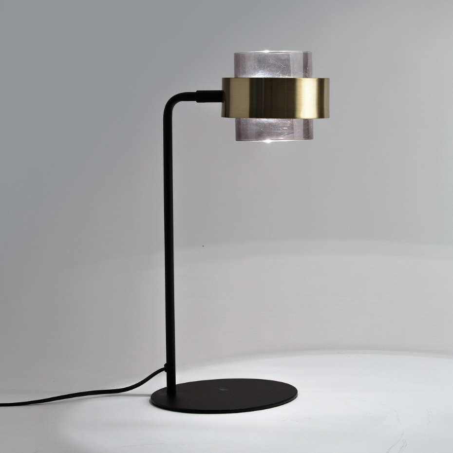 Lampe à poser verre et métal fer, Botello