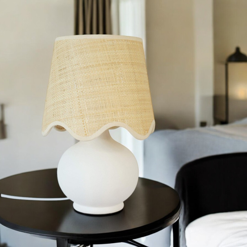 Lampe de chevet céramique blanche Victoire
