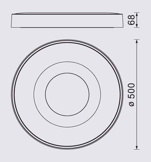 Plafonnier design scandinave, D.50 , COIN