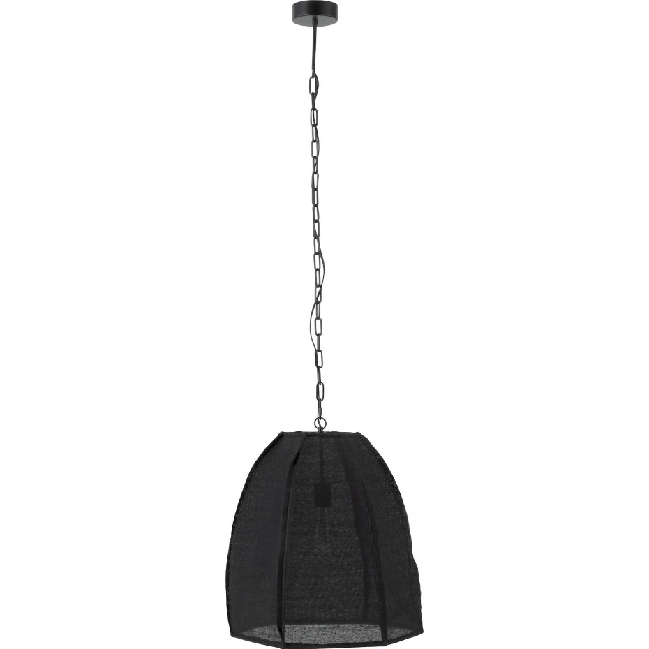 Plafonnier forme poire en lin et fer