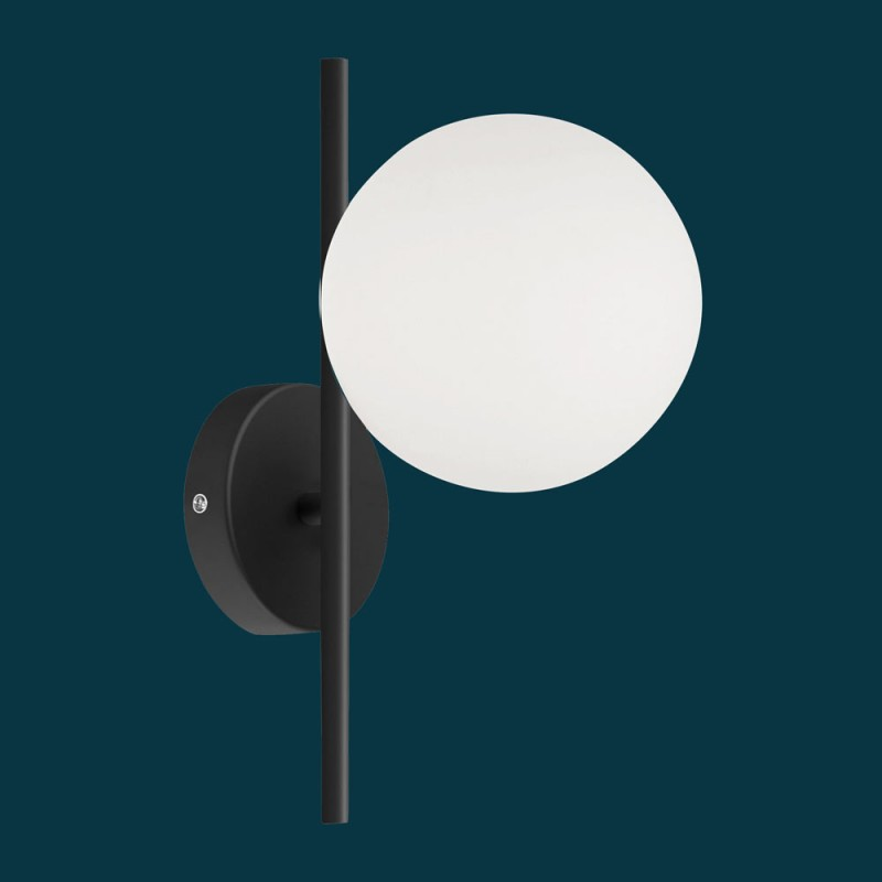 Applique Globe 1 Tige Métal Noir Roxanne