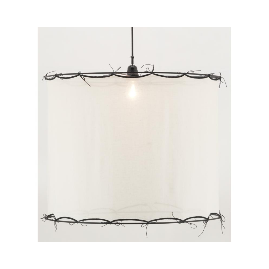 Abat-jour pour suspension en coton Riad Grand Blanc