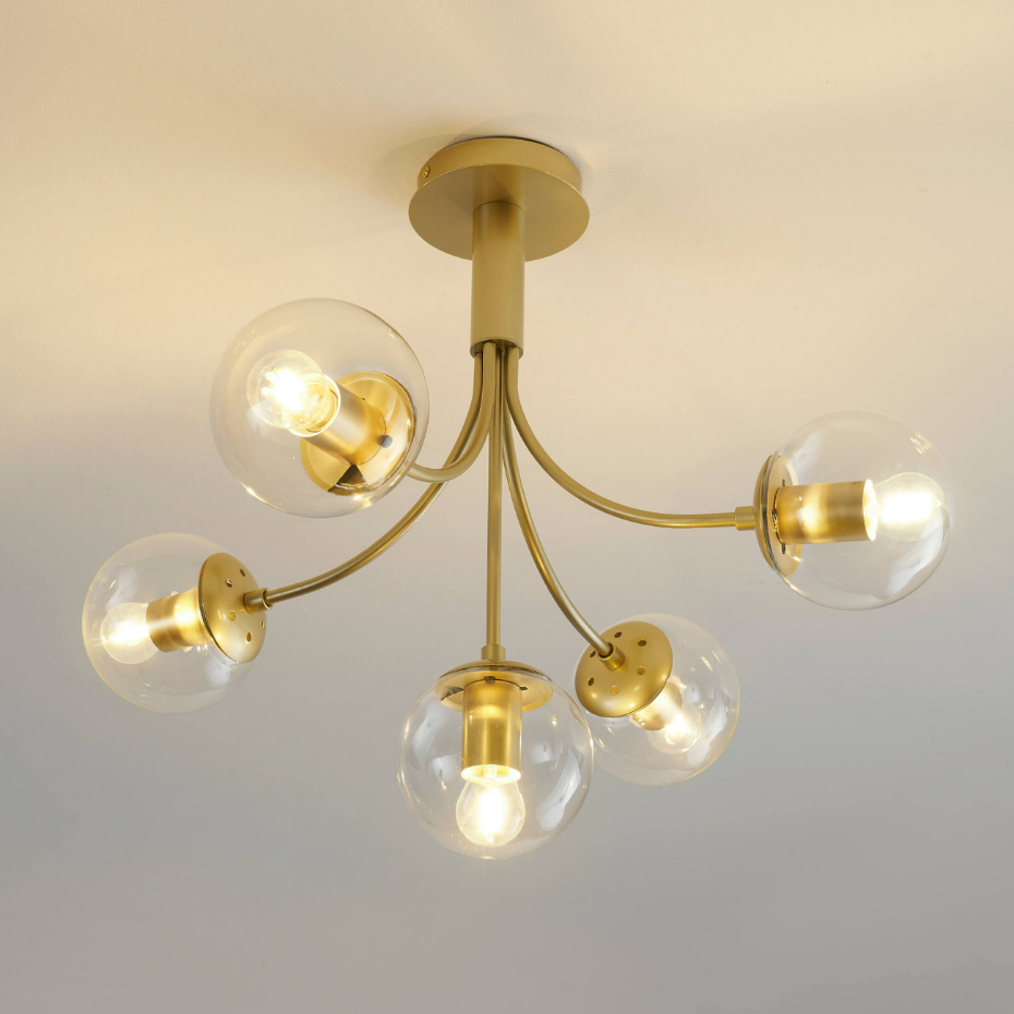 Plafonnier en Verre avec Structure Laiton - CIARA