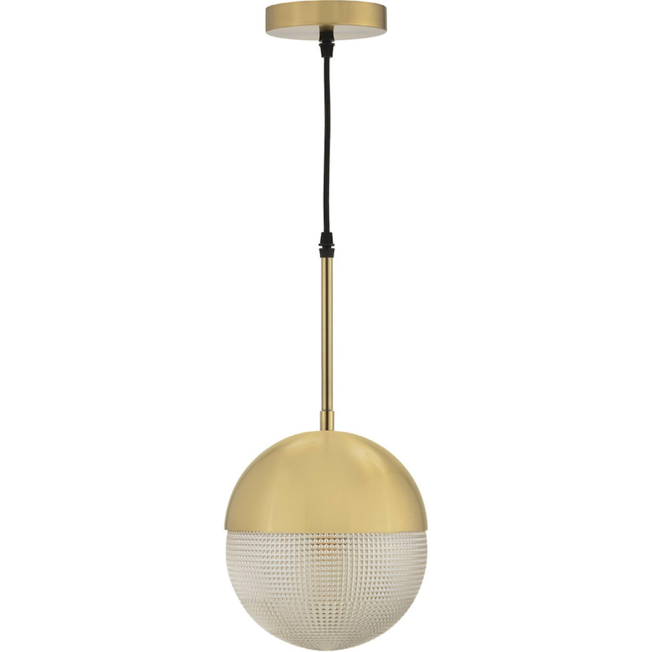 Suspension boule en métal et verre ronde