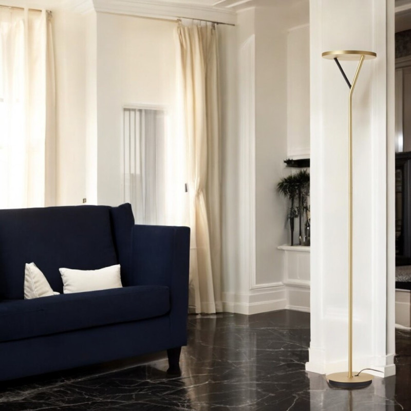 Lampadaire led Plano dimmable laiton mat