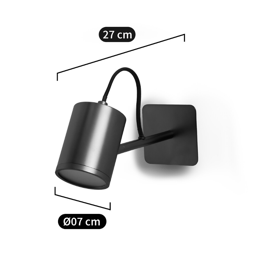 Applique spot orientable graphite, Girevole