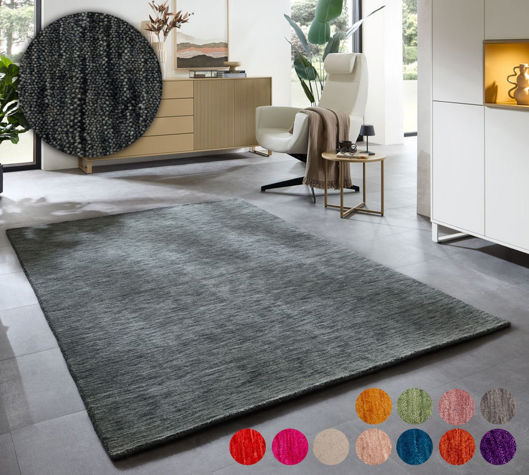 Tapis UNI en laine vierge tissé à la main agréable au toucher