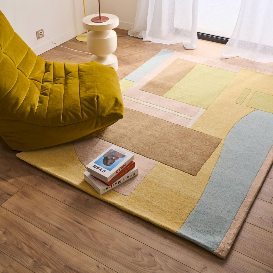 Tapis fait main en laine et coton Pantone