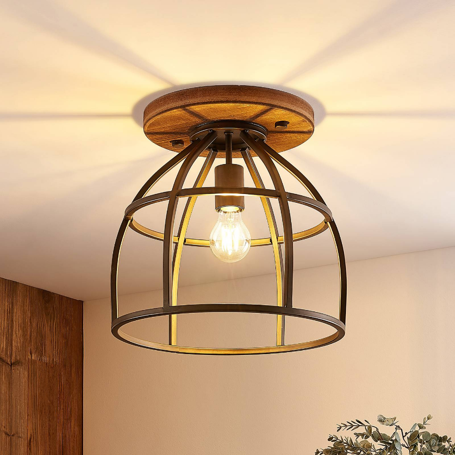 Plafonnier en bois vintage, Rutger