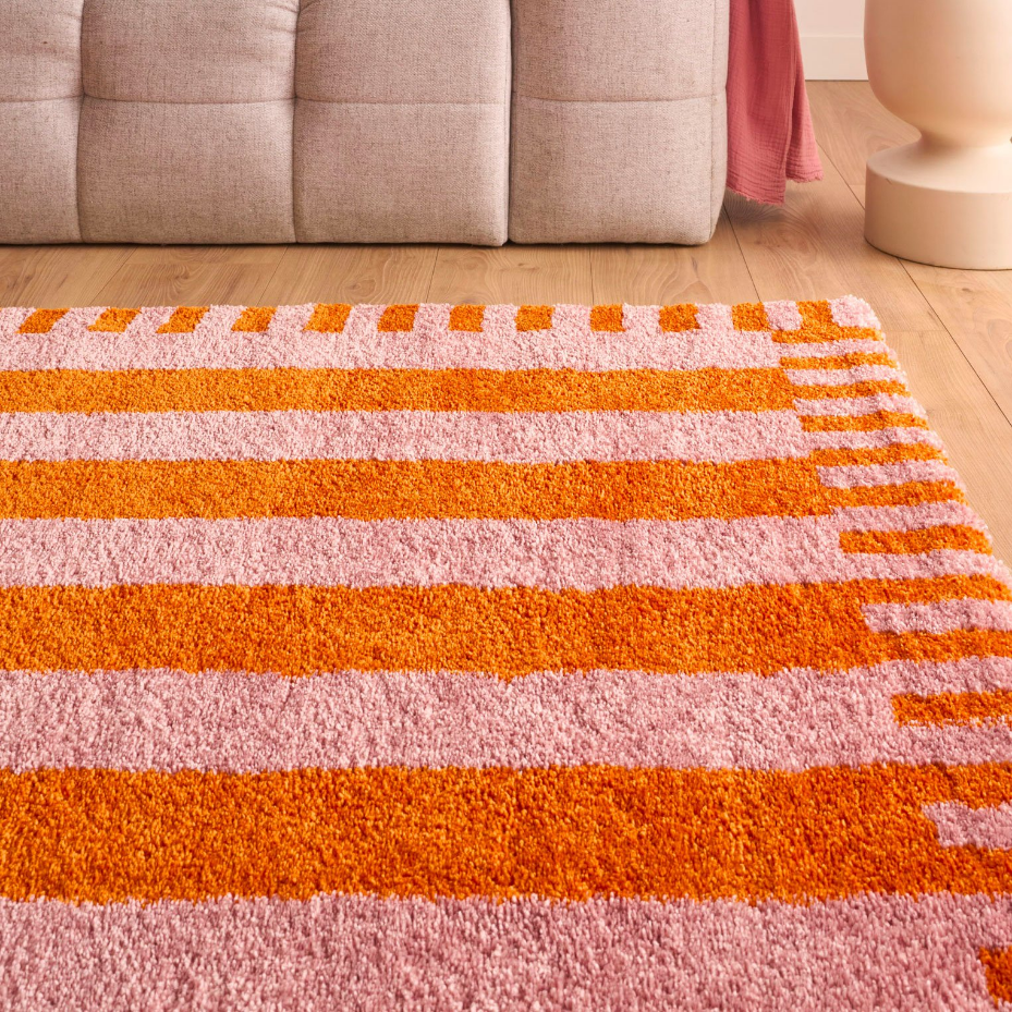 Tapis de salon vintage à rayures GROOVY