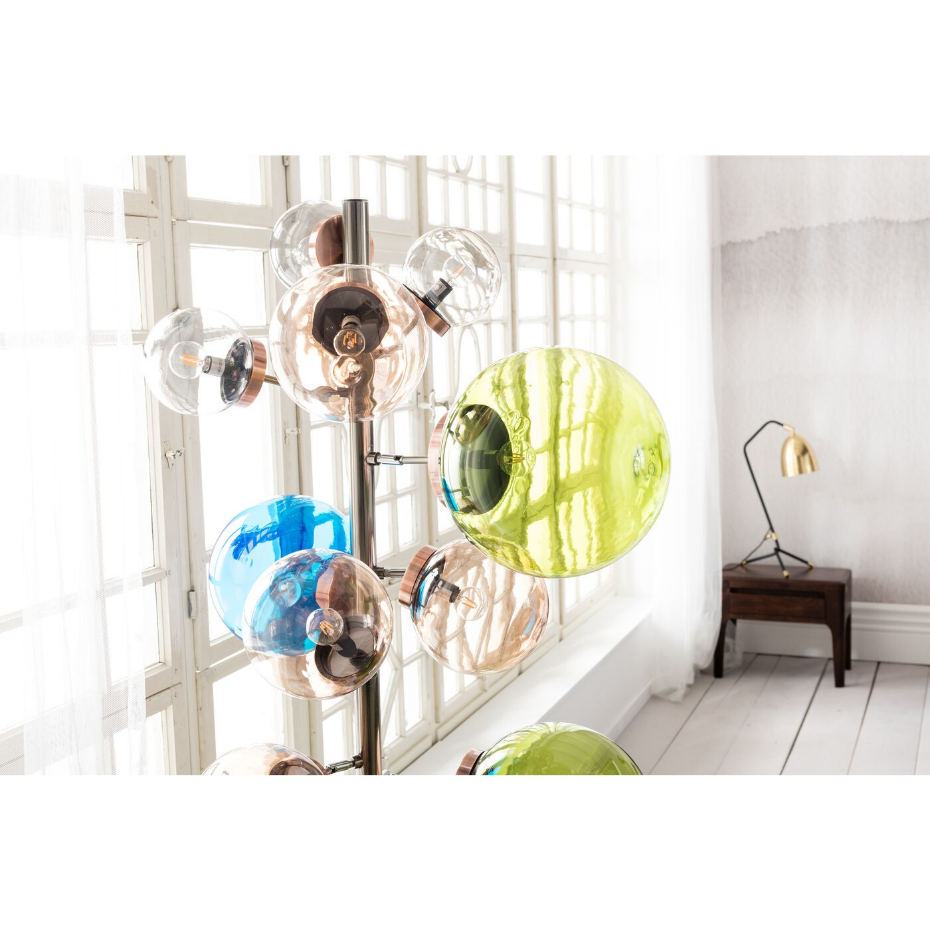 Lampadaire en verre et acier 160cm, BALLOON