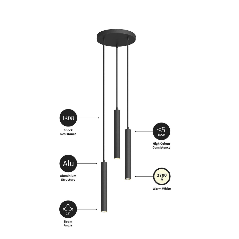 Suspension en aluminium moderneLED, Franka