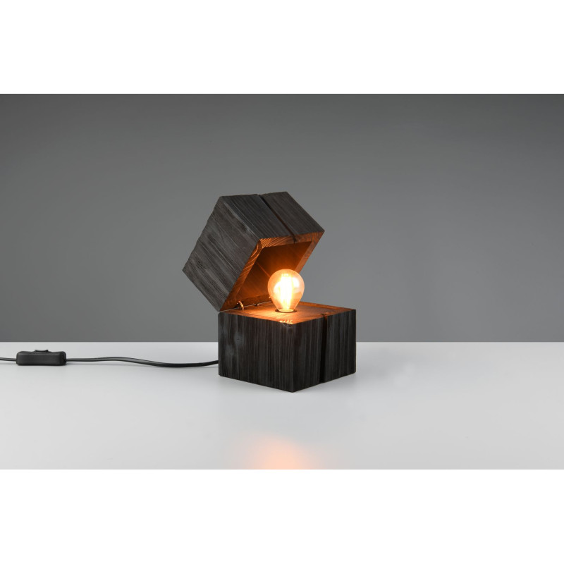 Lampe design en bois vintage, TRESOR