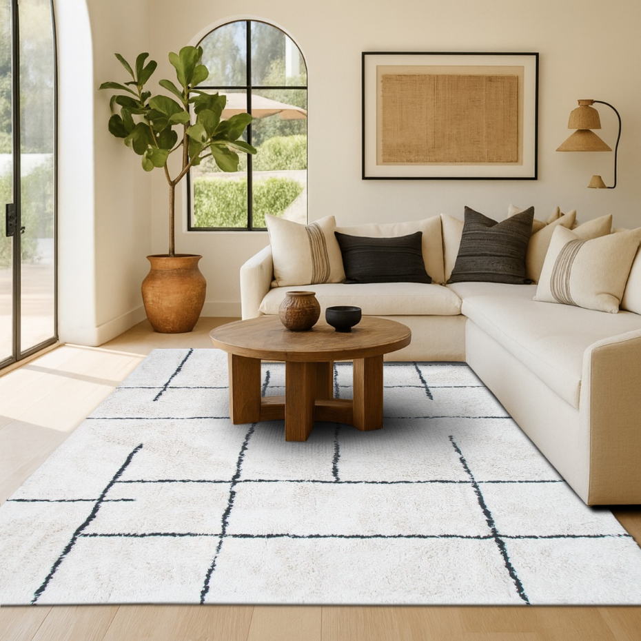 Tapis salon lavable berbère en coton  ATLAS - style bohème