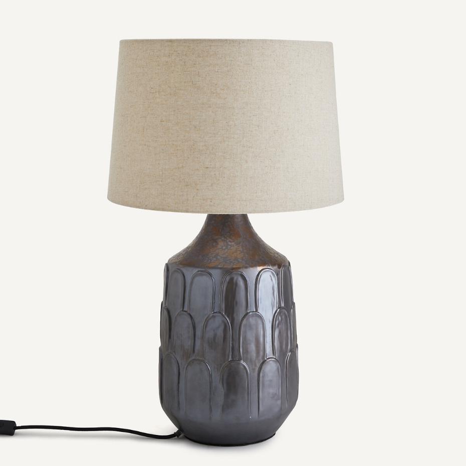 Lampe à poser, en céramique et lin, Synn
