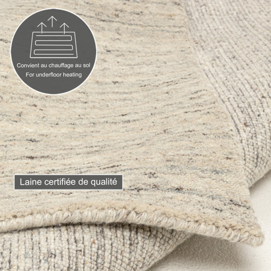 Tapis de salon UNI en laine tissé à la main - Pure