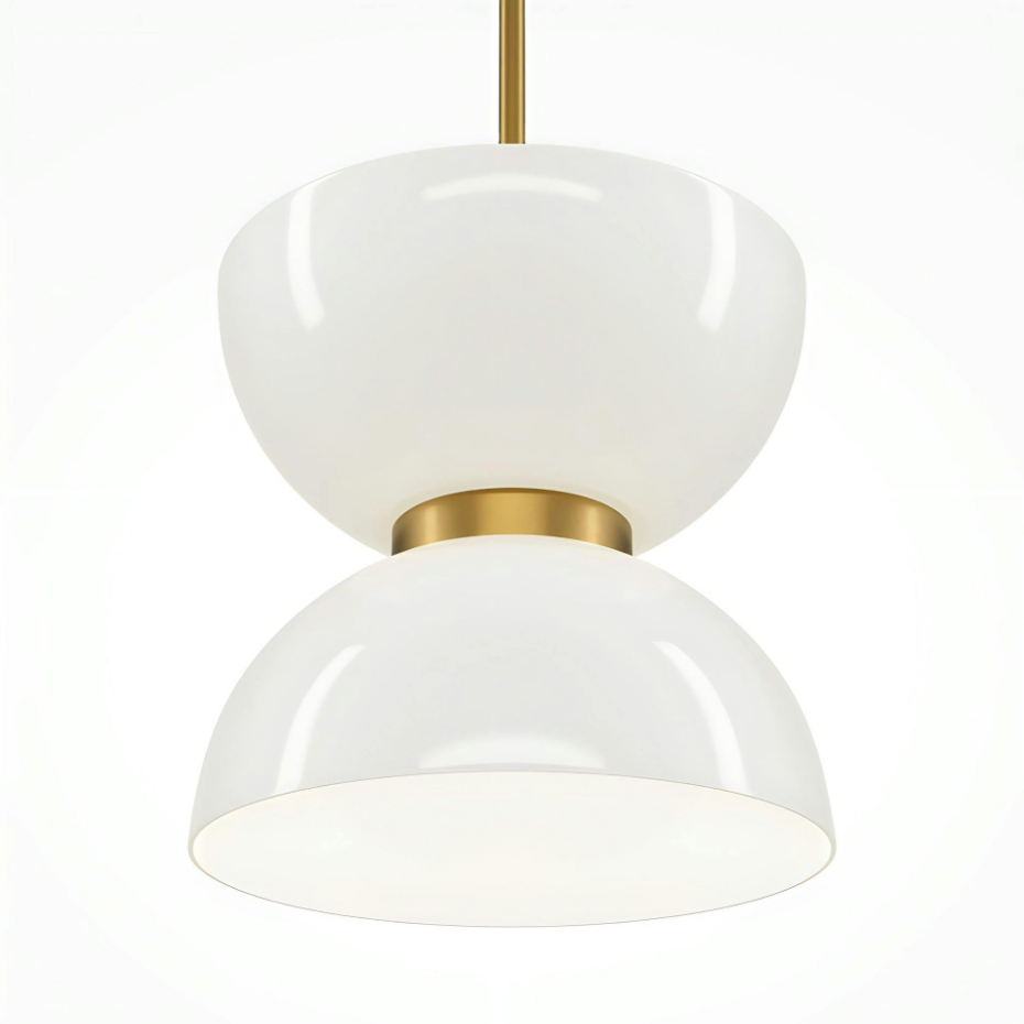 Suspension moderne métal/verre forme sablier ENID