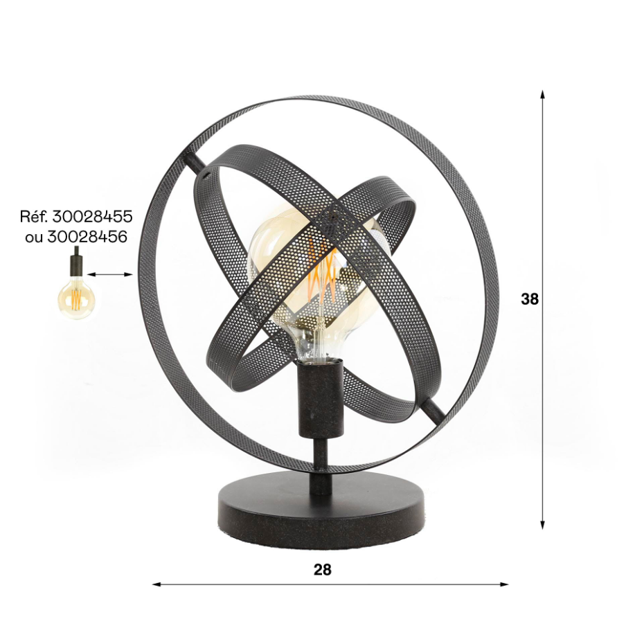Lampe à poser industrielle forme globe RALF