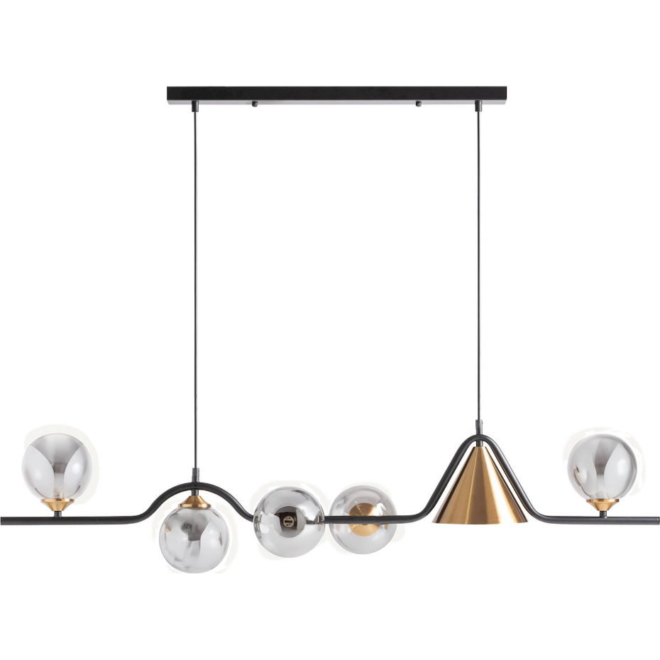 Lustre art déco en cristal fumé