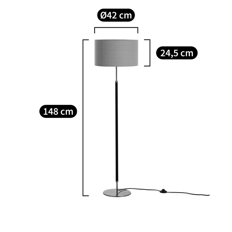 Lampadaire métal fer, laiton et lin, Jihana