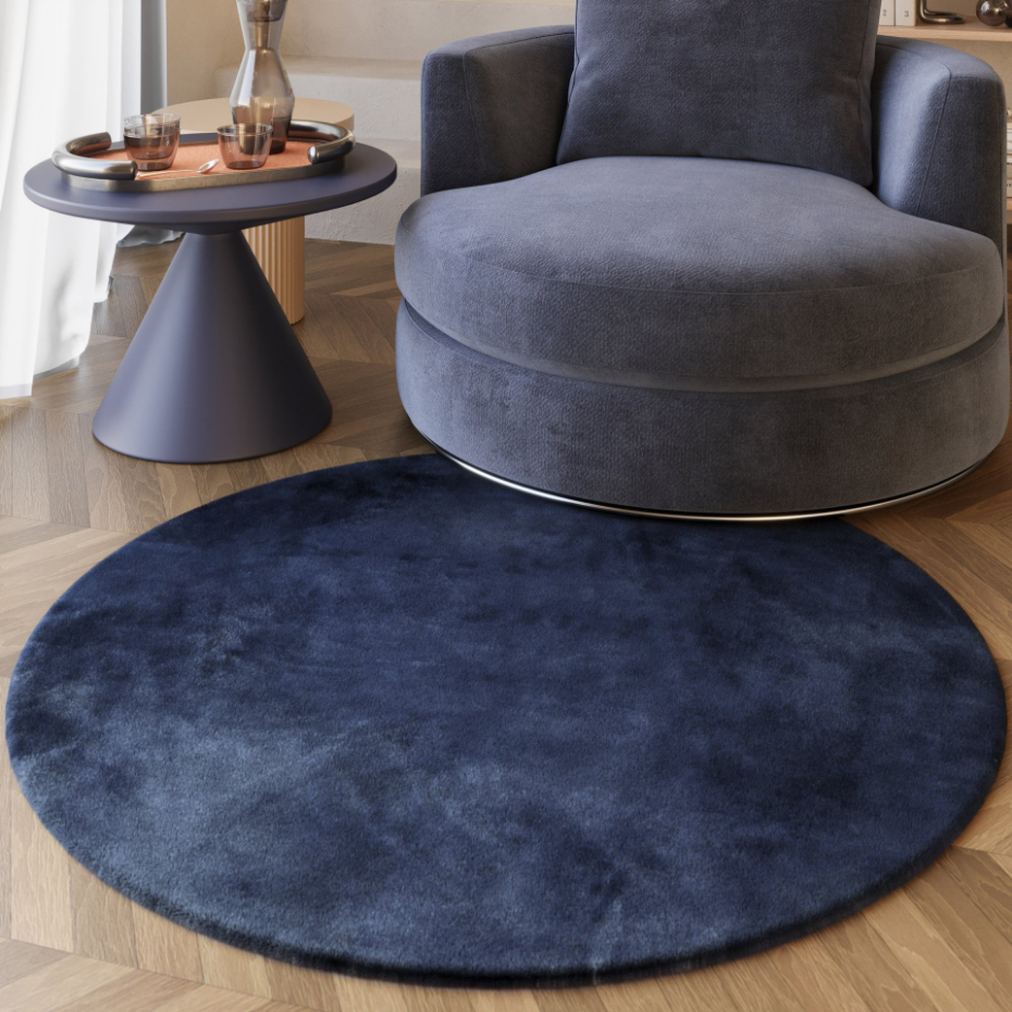 Tapis rond très moelleux à poils longs ,  Alice