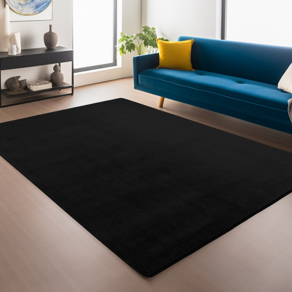 Tapis de salon uni doux ALBA