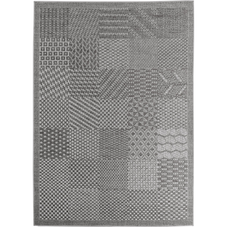 Tapis intérieur extérieur graphique à motifs tissés NEREA