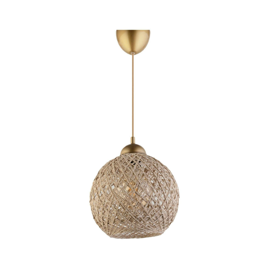 Suspension boule en jute - style bohème