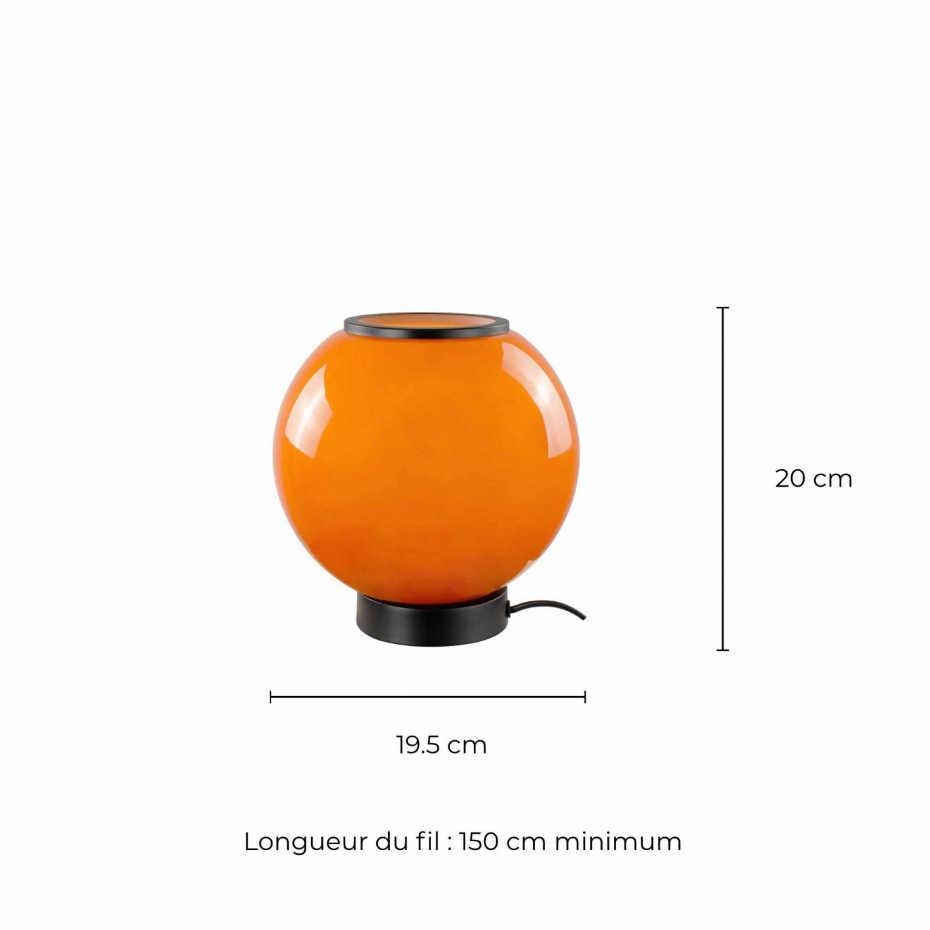 Lampe à poser en verre & métal, SILEA