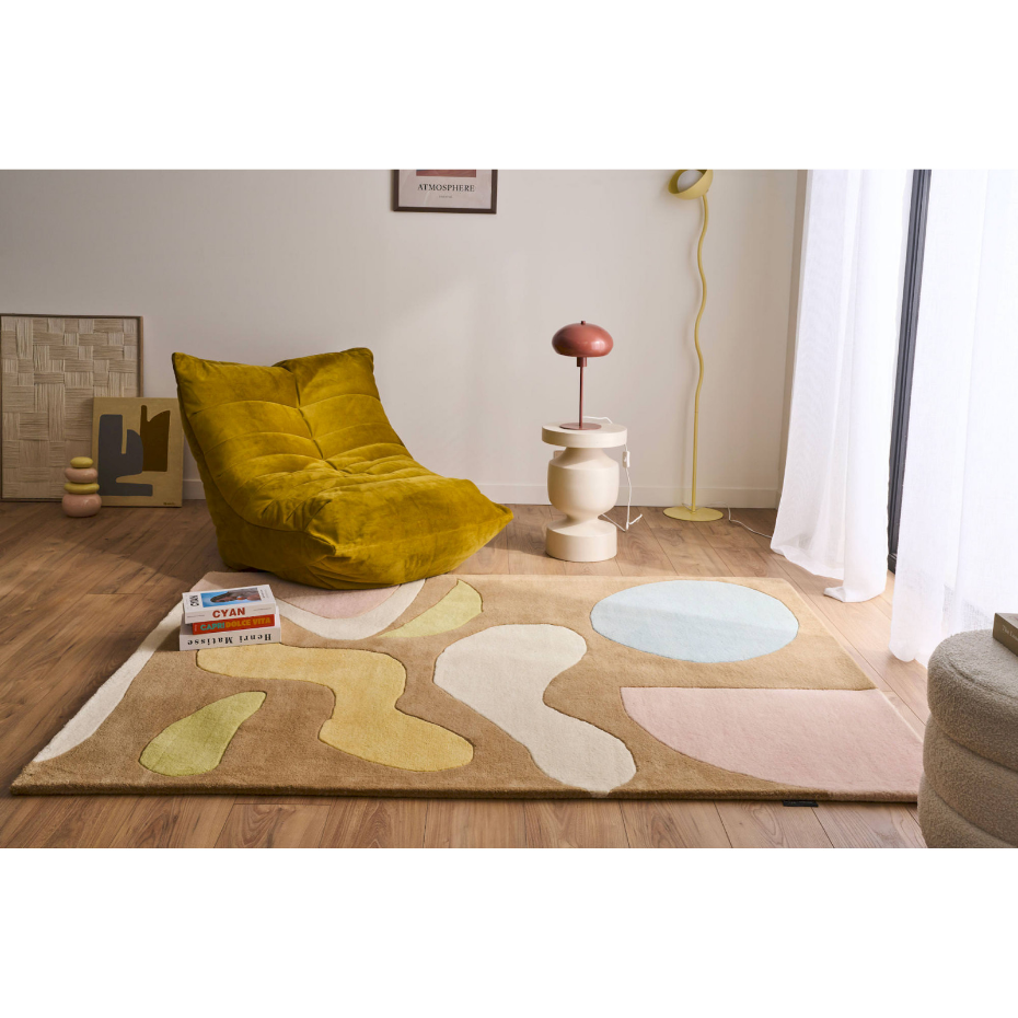 Tapis fait main en laine et coton Pantone