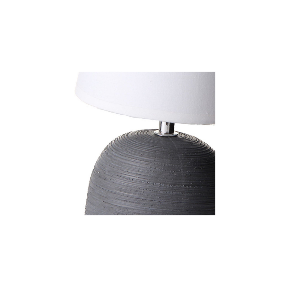Lampe à poser ronde céramique gris effet naturel - 16x16x27.5cm
