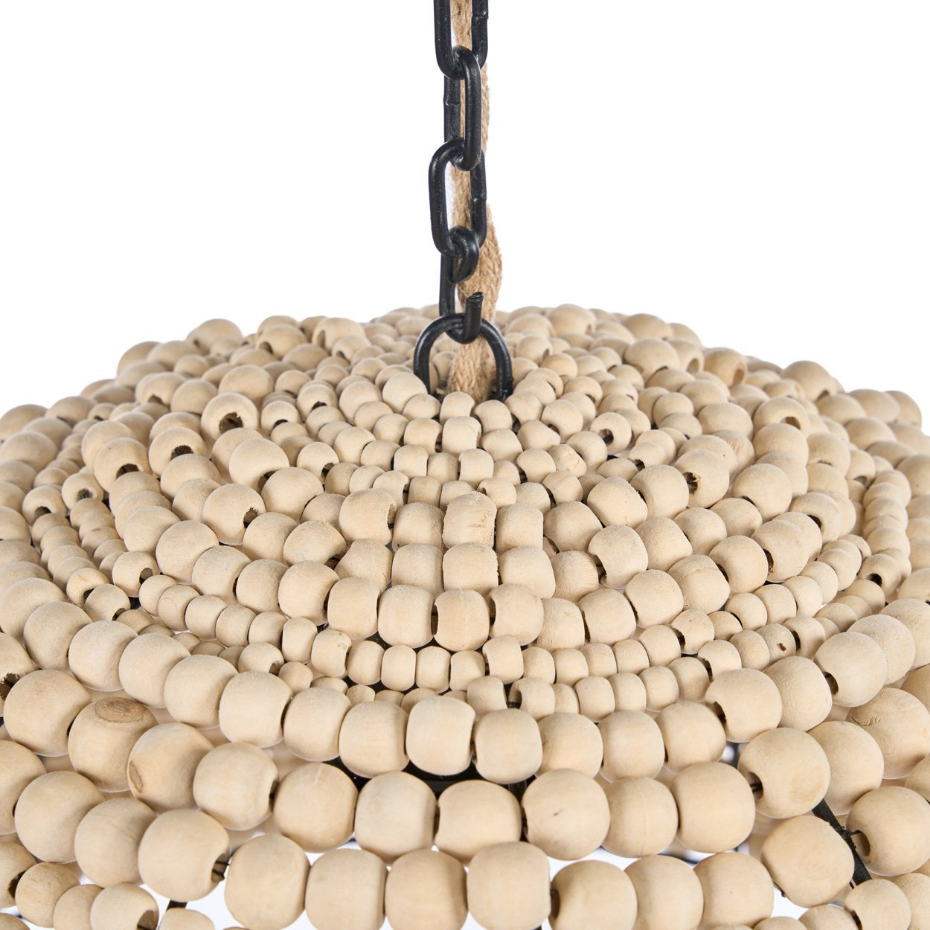 Suspension en bois et fer WOODEN BEAD DOME