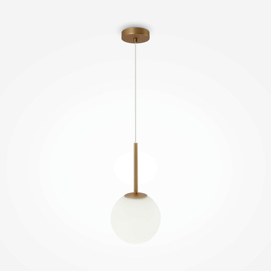 Suspension globe dorée - verre dépoli 18 cm DELTONA