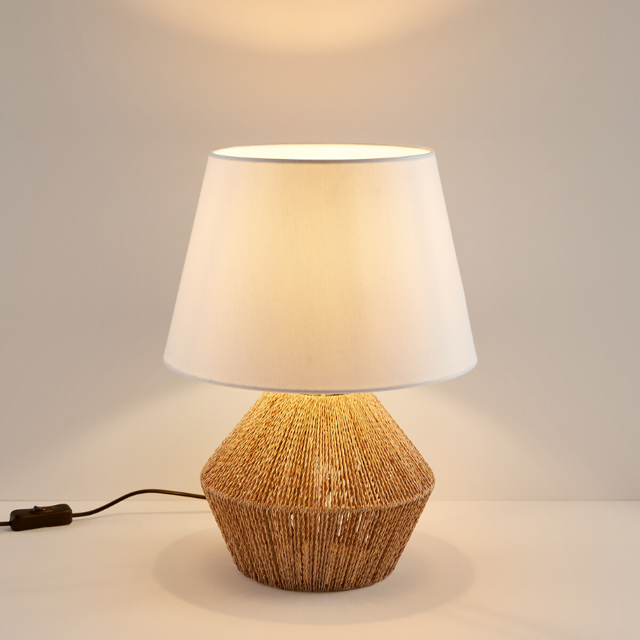 Lampe à poser chanvre et lin, Yaku