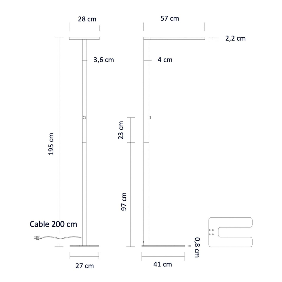 Lampadaire LED dimmable élégant - EPHAN