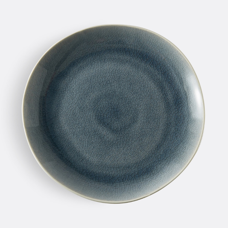 Lot 4 assiettes plates craquelées, GOGAIN