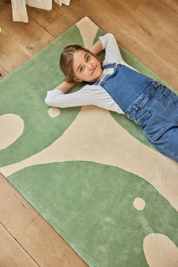 Tapis enfant rectangulaire épais, Coton bio GOTS, ELEPHANT