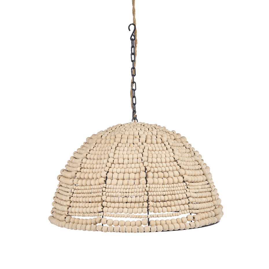 Suspension en bois et fer WOODEN BEAD DOME