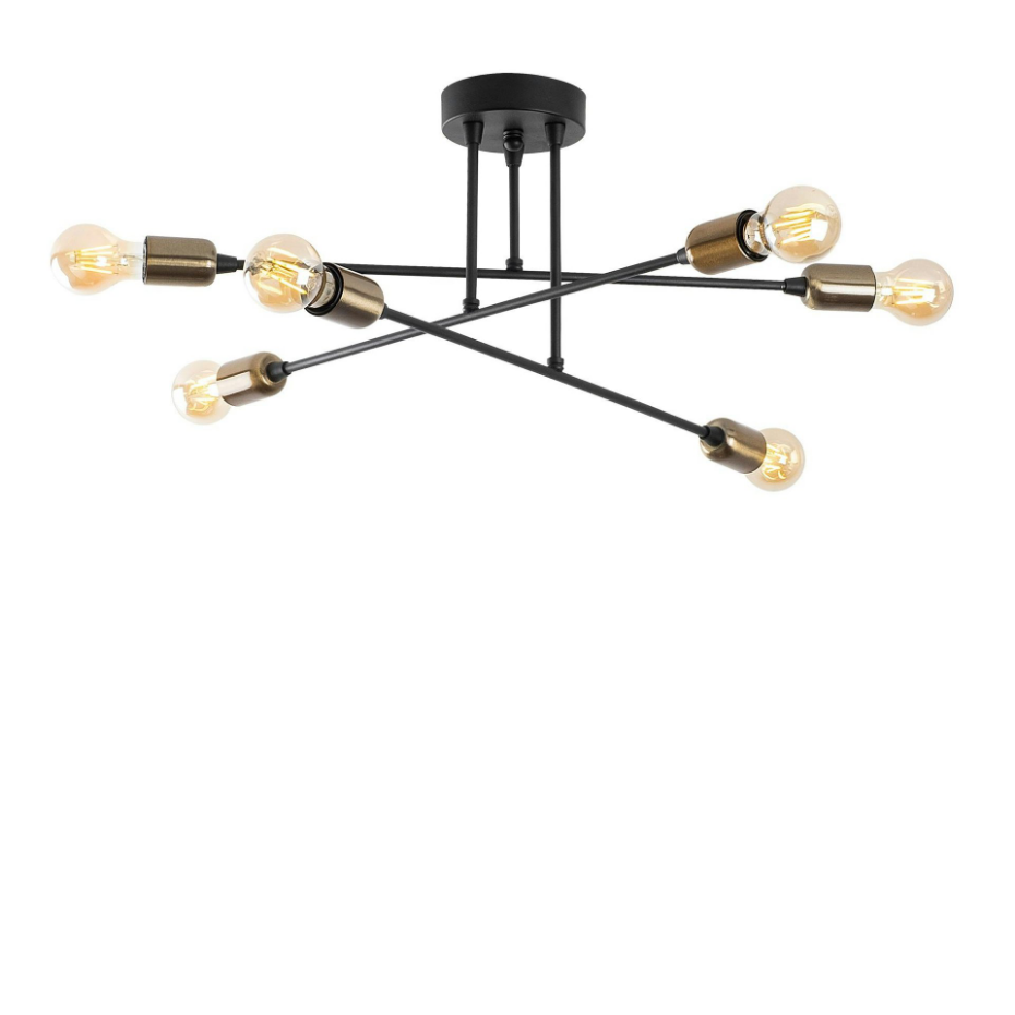 Suspension moderne cuivrée 6 lampes sur tige MARATEA