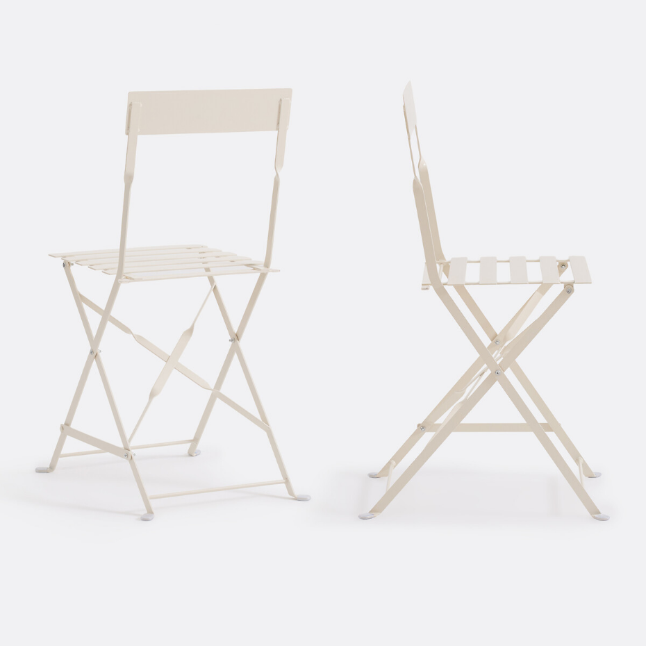 Lot de 2 chaises pliantes métal fer, Ozevan