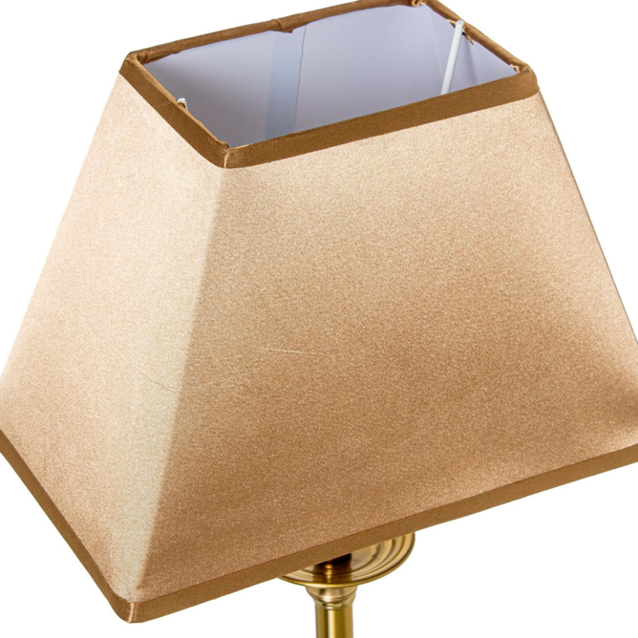 Lampe à poser classique métal doré et abat-jour beige 22x14x48cm