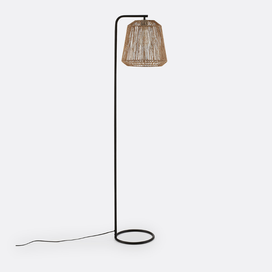 Lampadaire métal fer et chanvre, Yaku