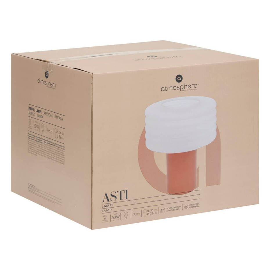 Lampe à poser verre sablé et grès ASTI