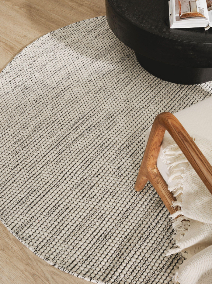 Tapis rond de laine tissé main ROCCO