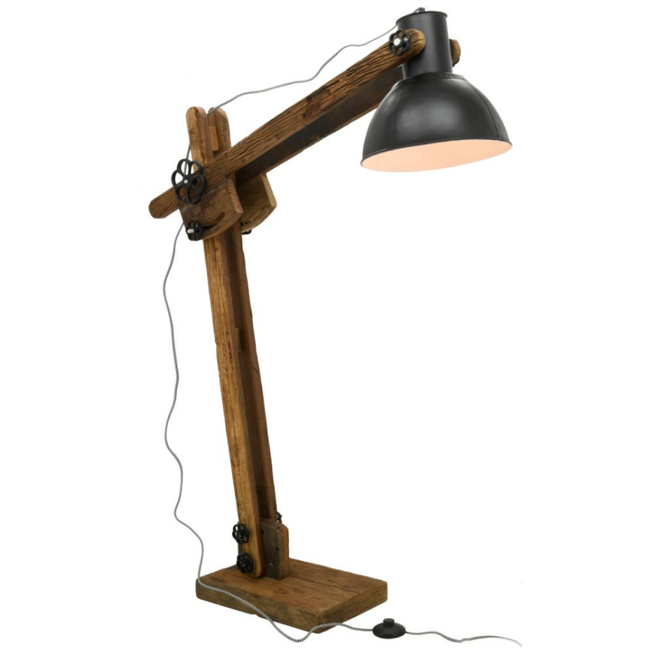 Lampe haute en bois recyclé et métal teinté Archi
