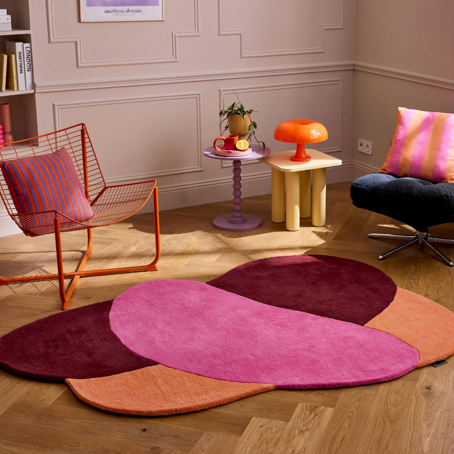 Tapis en laine et coton motif géométrique