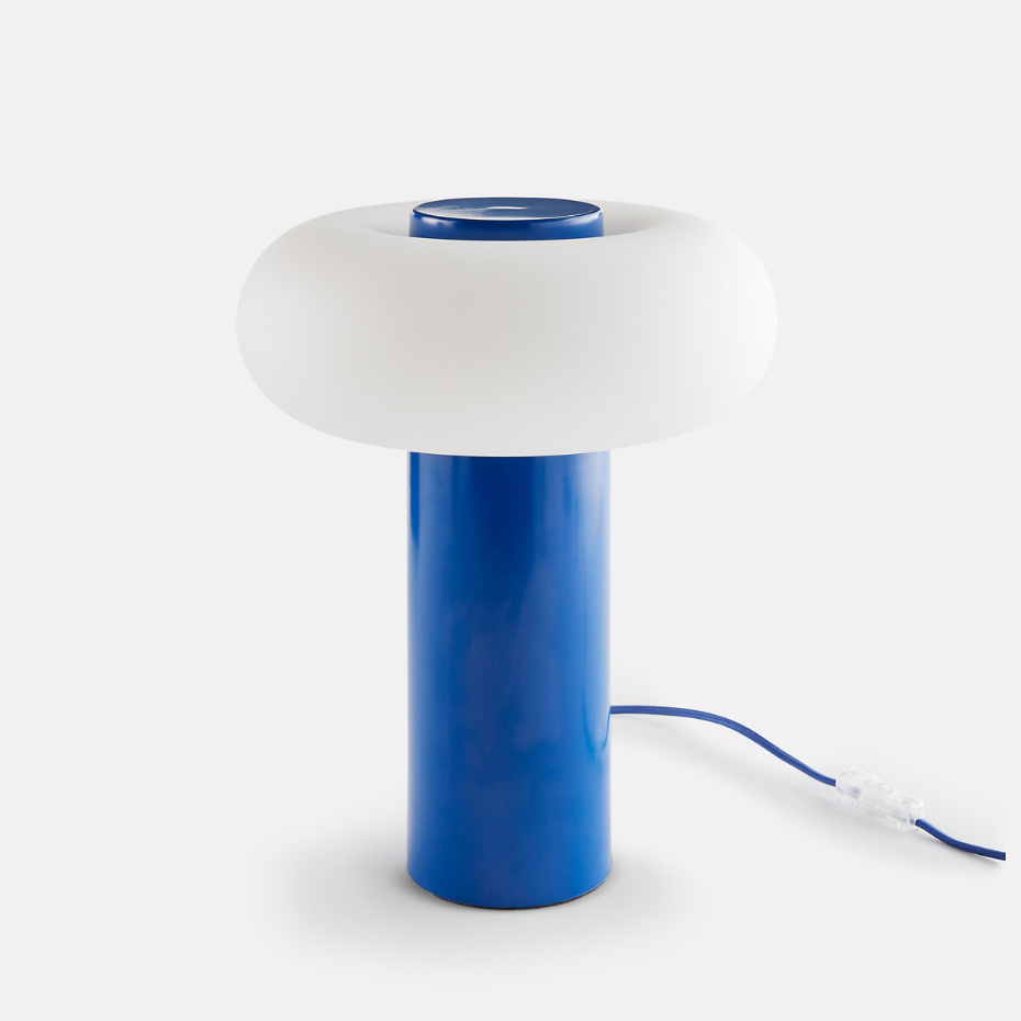 Lampe à poser métal fer et opaline H36,6 cm, Omer